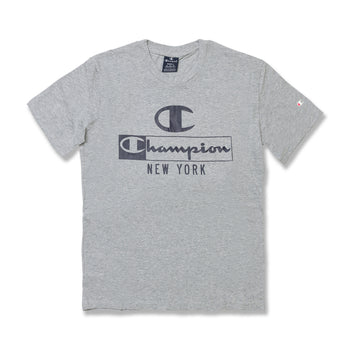 T-shirt grigia da uomo con logo sul petto Champion, Abbigliamento Sport, SKU a722000210, Immagine 0